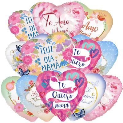 6/12/24/36-teiliges Muttertags-Herzballon-Set, geeignet für Muttertagsfeiern, Geschenke für Mama, Geburtstagsdekorationen