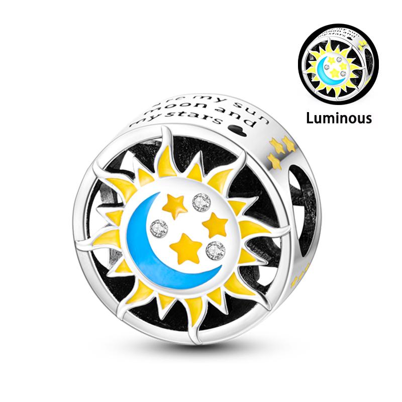 Charm Bead Components Compatible With Pan Copper Metal Firefly Ocean Star Butterfly Glowing Changing Color Trendy Authentic Original Bracelets Do It