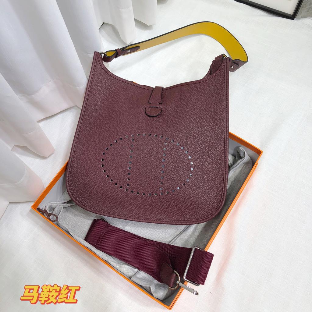 Spot Wholesale Top Layer Cowhide Evelyn Bag Genuine Leather Mini Bucket Bag TC Leather Mini Shoulder Crossbody Bag Tide