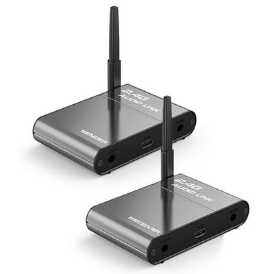 משדר מקלט אודיו אלחוטי 2.4G מרחק ארוך 150 מטר השהייה נמוכה מערכת אודיו Hi-Fi לבית