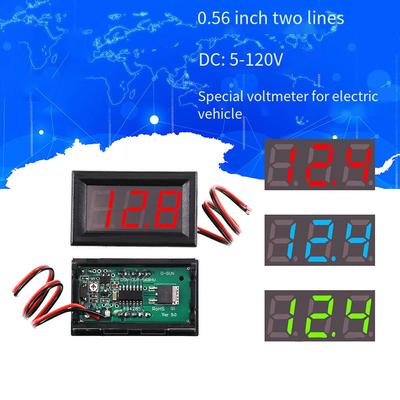 2 Satır DC LED Voltaj Tablosu Çift Dijital Voltmeter LED Ekran Dijital