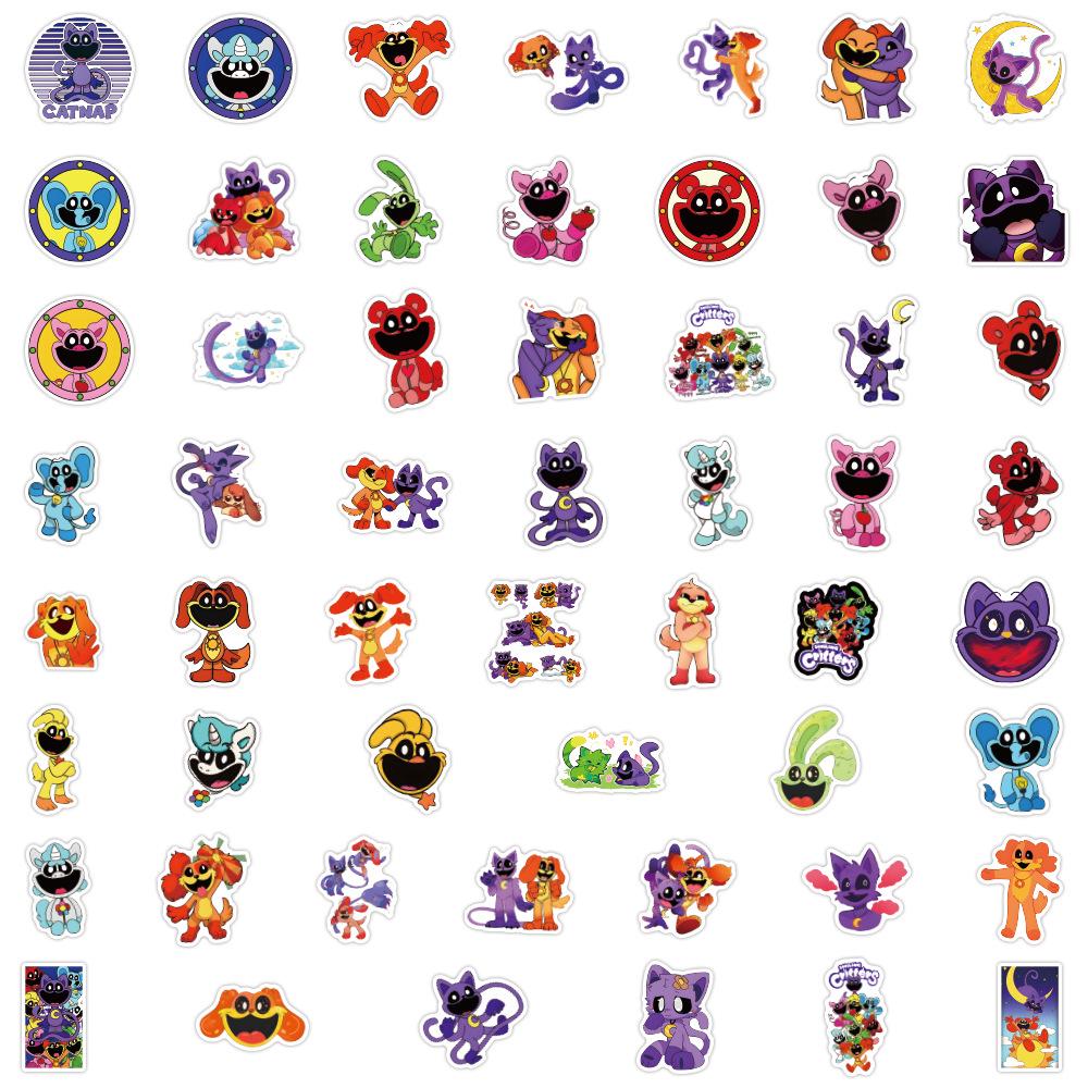 

50 Smiling Critter Stickers - Waterproof Decoration for Stationery, Water Bottles, and Computers.