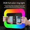 Rgb Handheld Rechargeable Led Ring Fill Light Portable Desktop Selfie Light For Phone Live Broadcast Photography