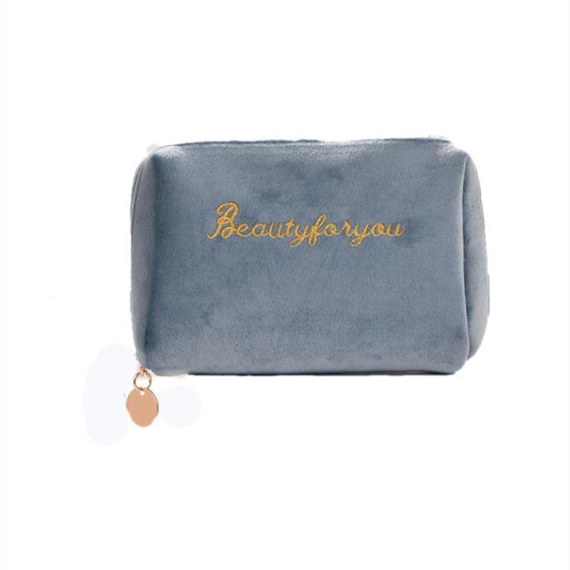 Kadın Kozmetik Çantası Fermuar Kadife Güzellik Makyaj Çantaları Seyahat Kadın Kız Fırça Ruj Depolama Tuvalet Seti Kılıfı makyaj çantaları