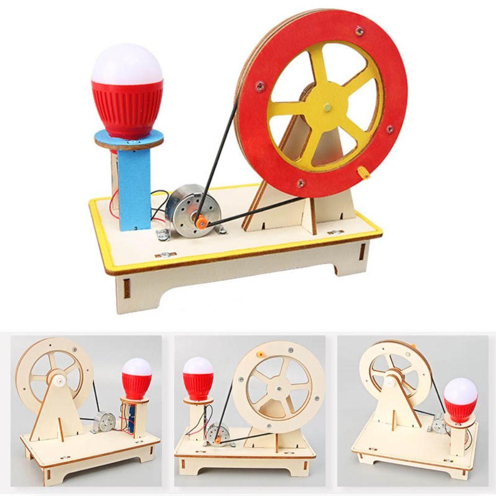 1 Set DIY Mini Wooden Model 3D Assembled Puzzles Gift Scientific Experiments Kit  Kids