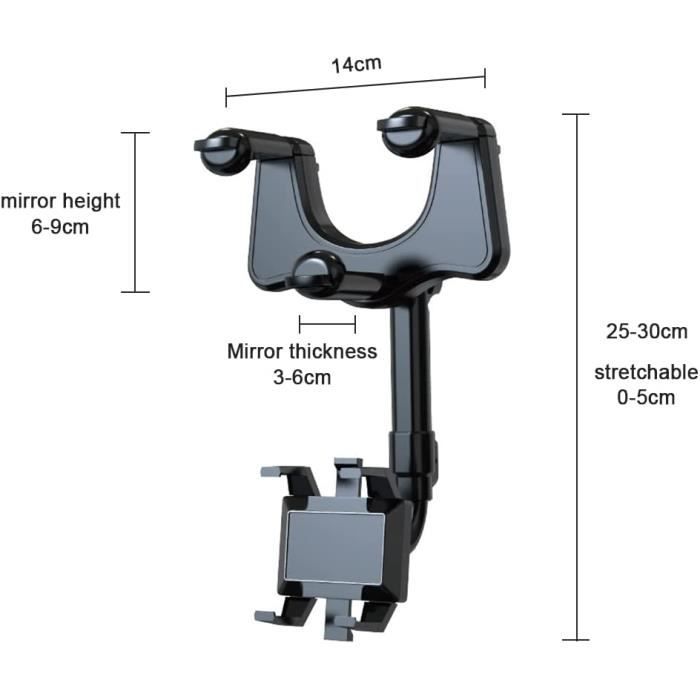 Voiture Support De Téléphone Rétroviseur Montage, 360multifunctional Adjustable Universal Phone Holder,pour La Navigation sur A14