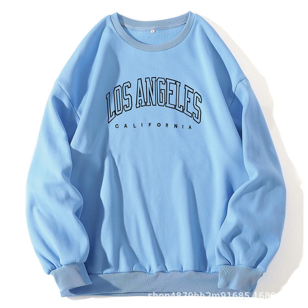 Fleece Women's Loose Crew Neck Sweater Women's Printed Jacket Casual Bottoming Shirt Girls Summers Wholesale