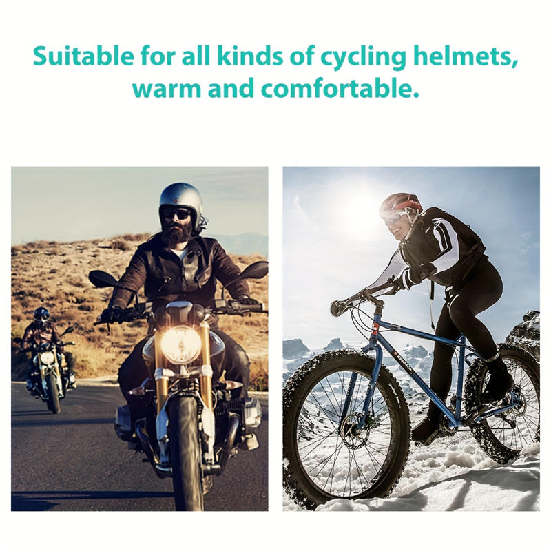 Winter Windproof and Coldproof Electric Motorcycle Helmet Liner Warm Beanie Padded Ear Protection Head Cover Motorbike Helmet Liner Cycling Equipment
