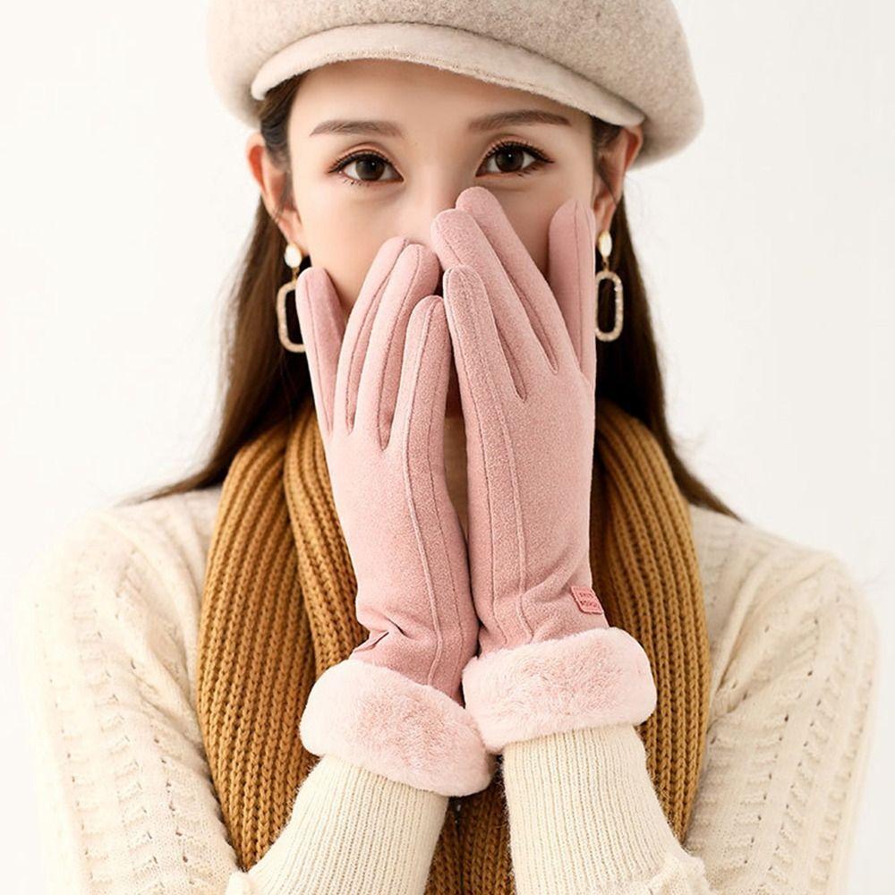 Soft Plush Gloves Thick Women Mittens All-Match Winter Gloves  Kids