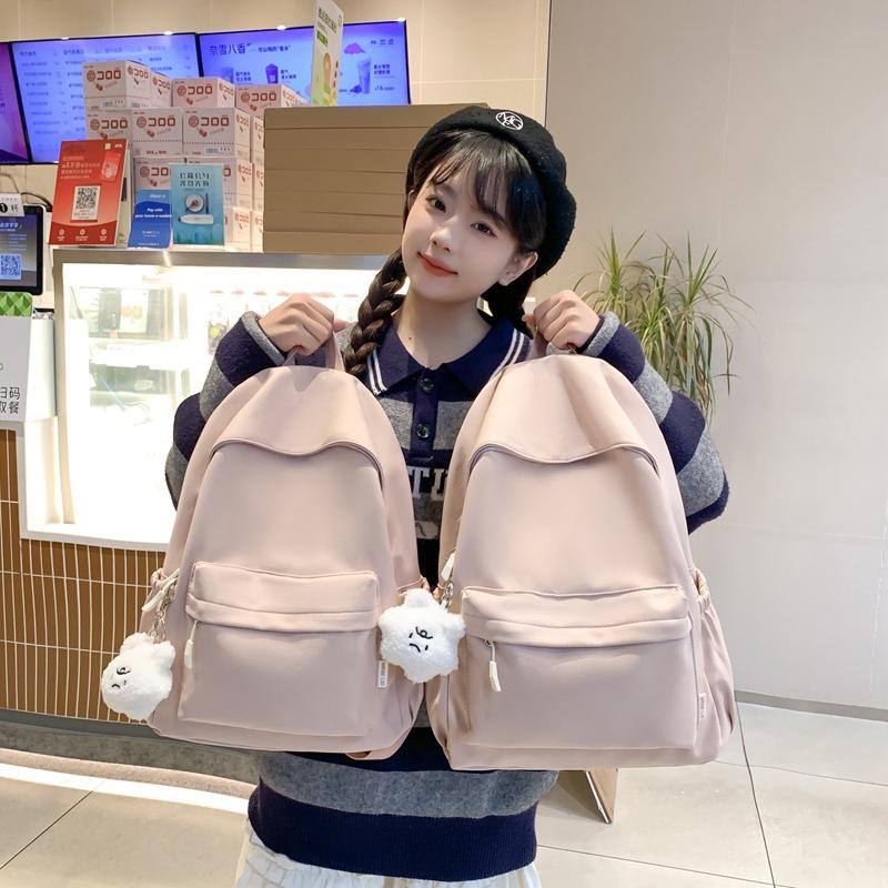 Schultasche weiblich koreanische Version High School College-Student einfach einfarbig Campus große Kapazität männlich trendiger Rucksack Ins Reise-Rucksack