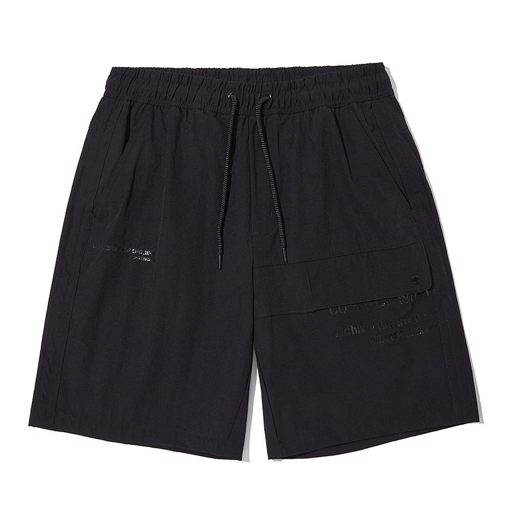 INTERCREW Lettering Pocket Crotch Shorts Black Ity2Ps04Abk