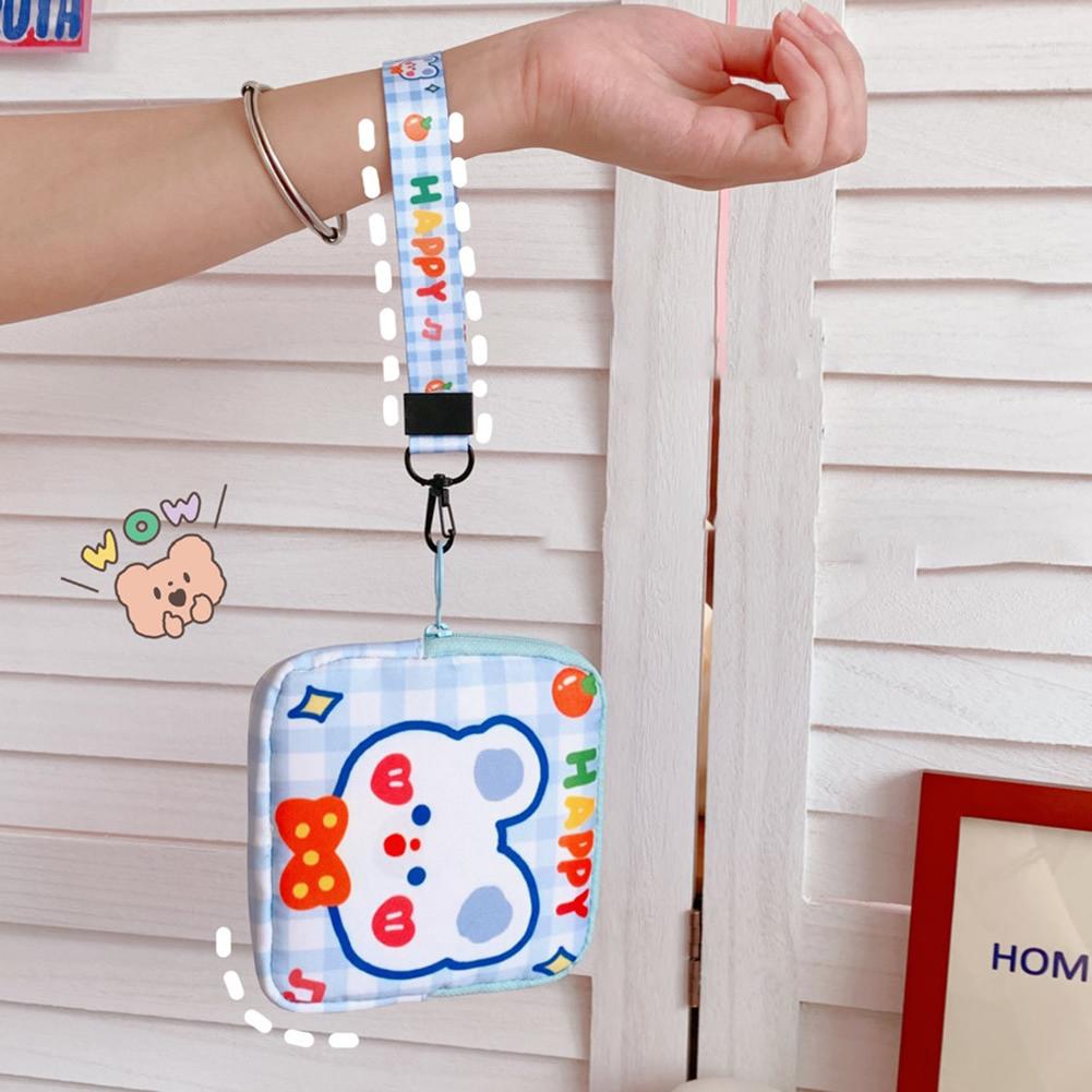 Girls Sanitary Napkin Storage Bag Cute Sweet Portable Large-capacity Key Headphone Handbag