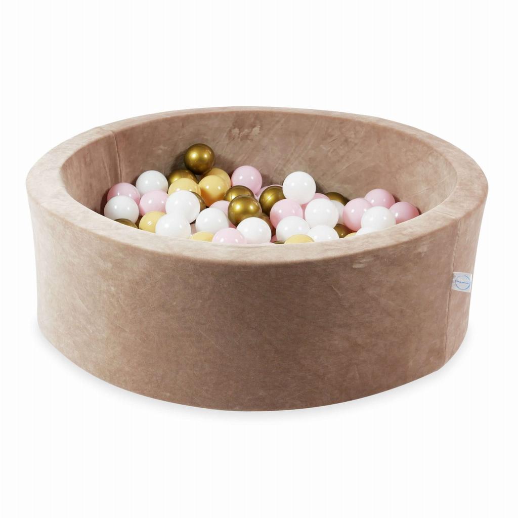 Suchy Basen 90X30 Velvet Soft Ciemny Beżowy Z Piłeczkami 200 Szt: Białe, Jasnoróżowe, Beżowe, Stare Złoto