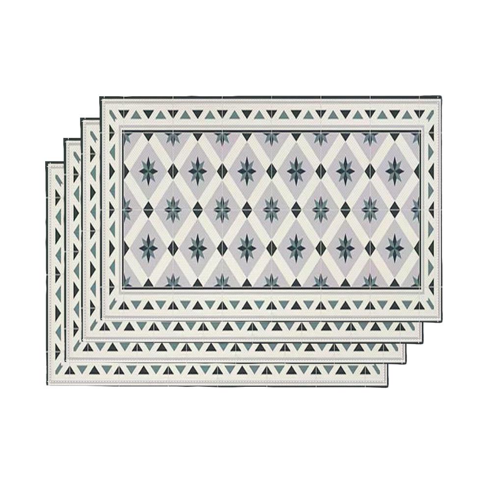 4pcs Abstract Geometric Placemats Neutral Tone Organic Shapes Washable Table Mats Scandinavian Minimalist Kitchen Dining Decor 4PCS