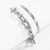 U-Shaped Bangle Bracelets for Women Punk Metal Snake Bone Shape Bracelet Trendy Zircon Hoop Link Charm Jewelry