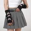 Fashion Y2K Bow Fingerless Gloves Thicken Cute Bowknot Hands Free Gloves Long Knit Arm Warmers Winter