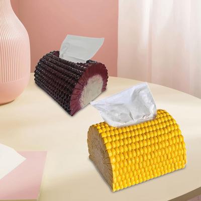 2 Pieces Funny Tissue Holder Facial Tissues Corn Shaped Ornament Desk Box for Night