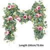 180cm Artificial Flower Vine with Camellia Rose Design Decorative Flower Garland for Wedding Arch Party Wall Backdrop Decoration
