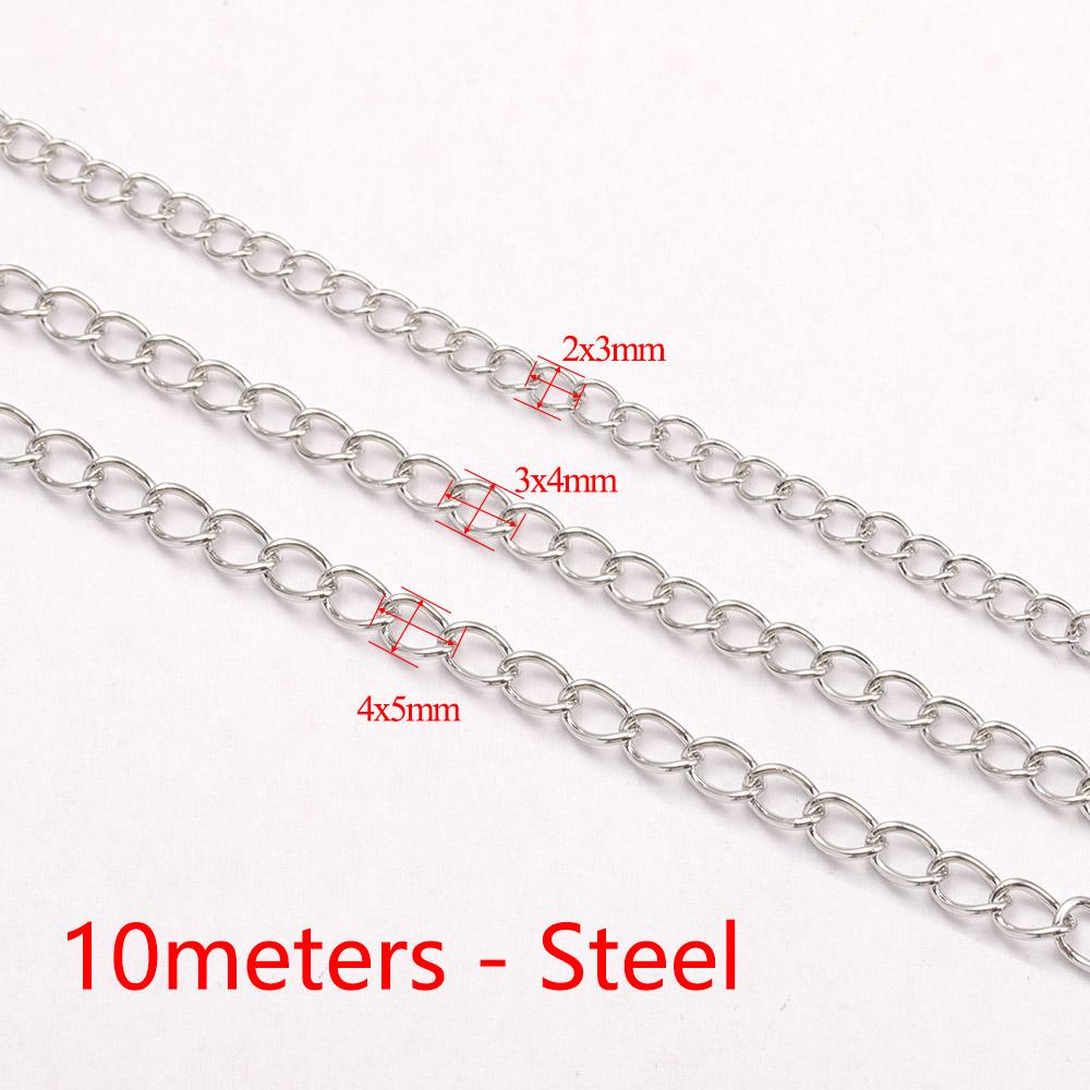 10meters/roll Stainless Steel Chains 2/3/5mm Gold Necklace Chains For Bracelet Extension Chain DIY Jewelry Components No Fade