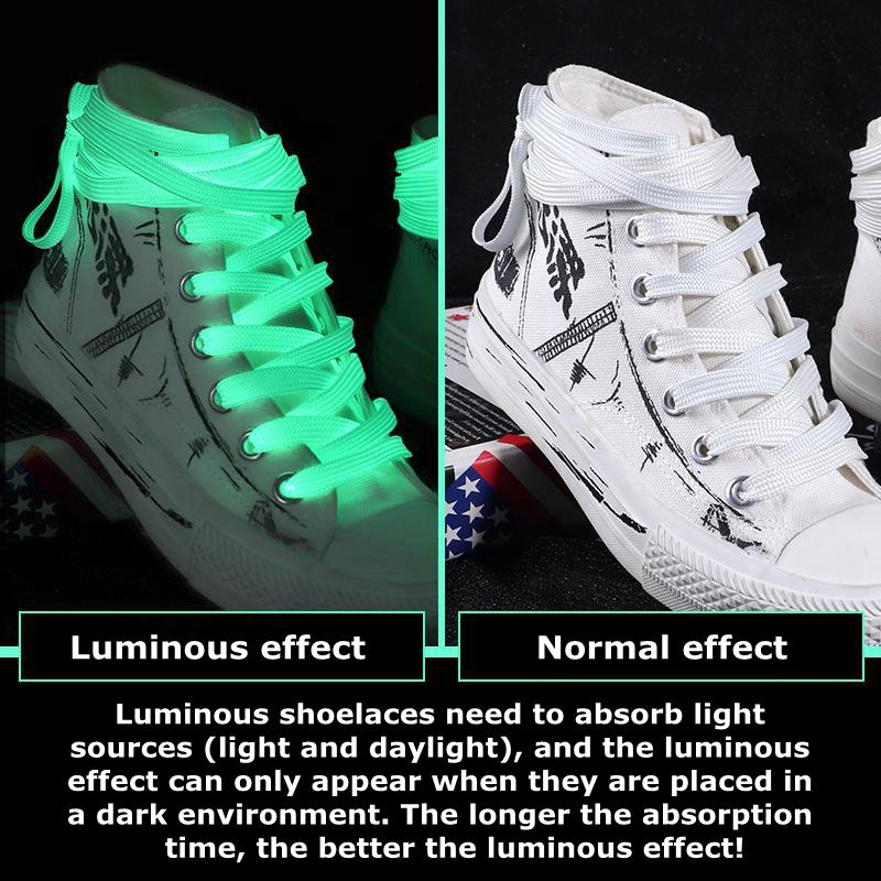 Luminous Shoelaces Athletic Sport Flat Canvas Shoe Laces Glow In The Dark Night Color Fluorescent Shoelace Shoe Accessories