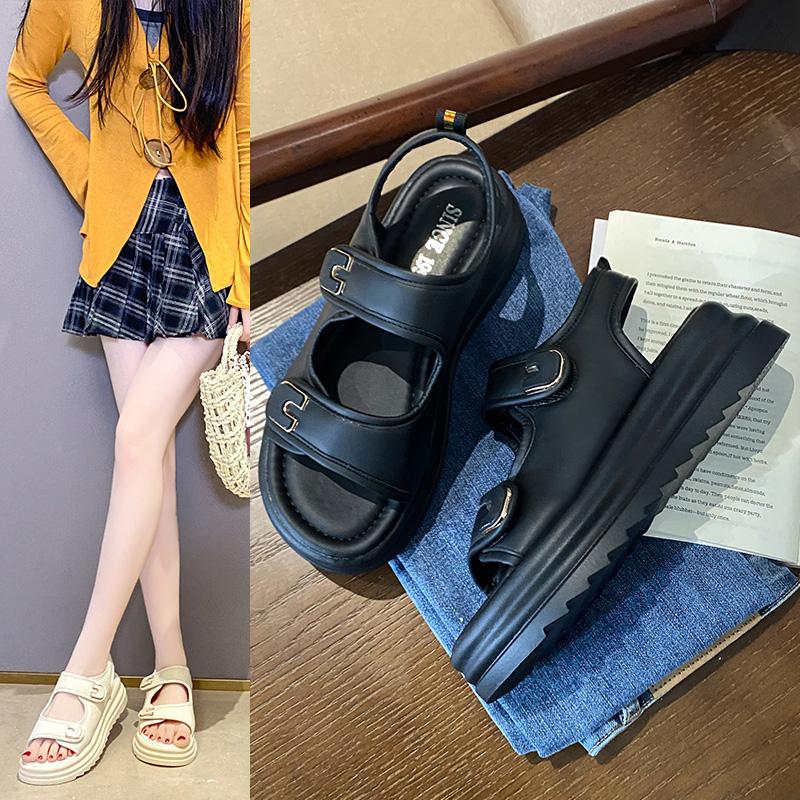 Women's Roman Sandals with Astronomical Optical Shoes, Casual and Comfortable Thick Sole Height Increase, Summer, 2025