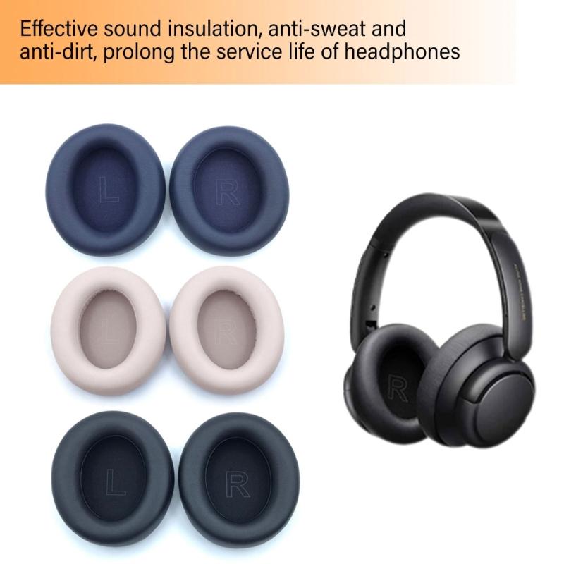 1Pair Earpads Protein Leather Ear Pad Ear Cushions Cover Memory Foam Earmuffs for Life Q30/Q35 Headsets