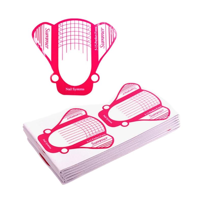 100 Pieces Nail Extension Forms For Professional And DIY Use Manicure Training Supplies For Beginners And Salons