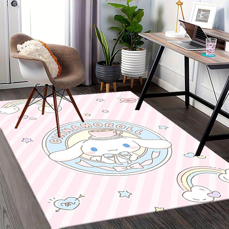 Cinnamoroll Anime Cartoon Design Chair Mat Non-Slip Carpet for Office Home Decoration Living Room Bedroom Game Room Dormitory Gift All Seasons.E047