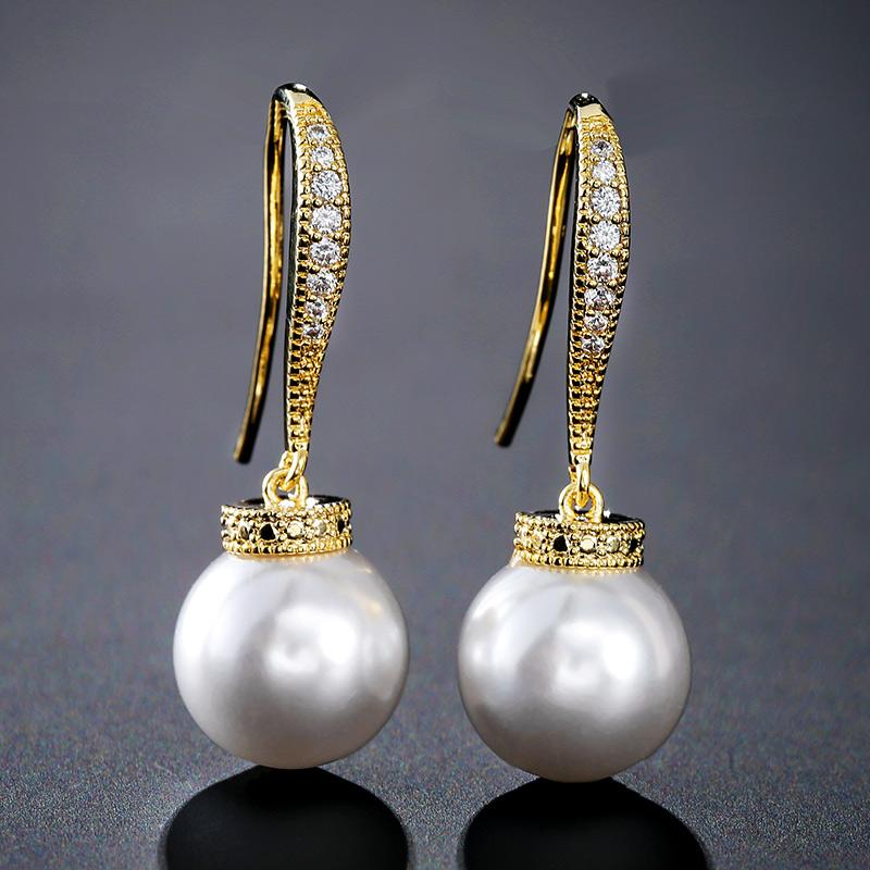 ZAKOL Fashion Imitation Zircon Zircon Inlaid Dangle Earrings for Women Exquisite Hook Earring Female Wedding Party Zircon