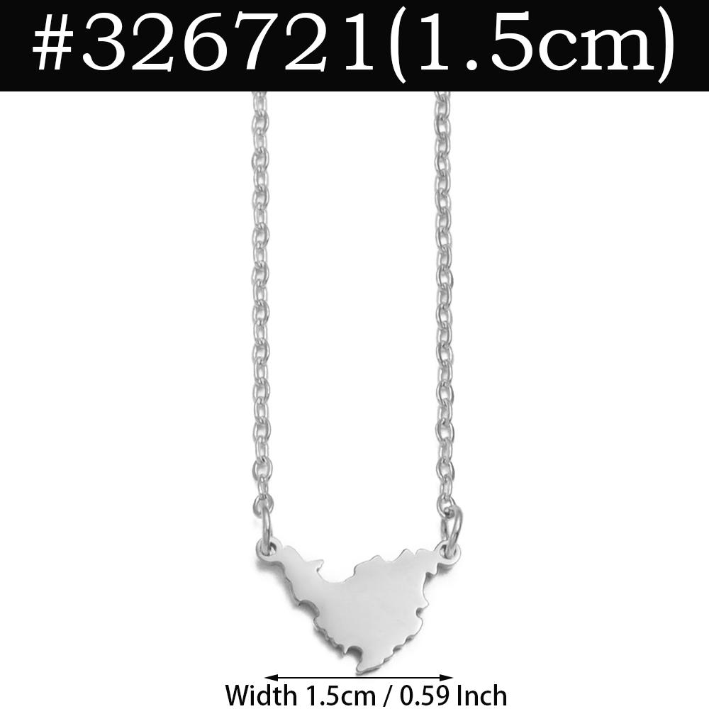 Anniyo 1.5cm Small Stainless Steel Sint Maarten & Saint-Martin Necklaces SXM Jewelry #326721 40cm ADD 5cm