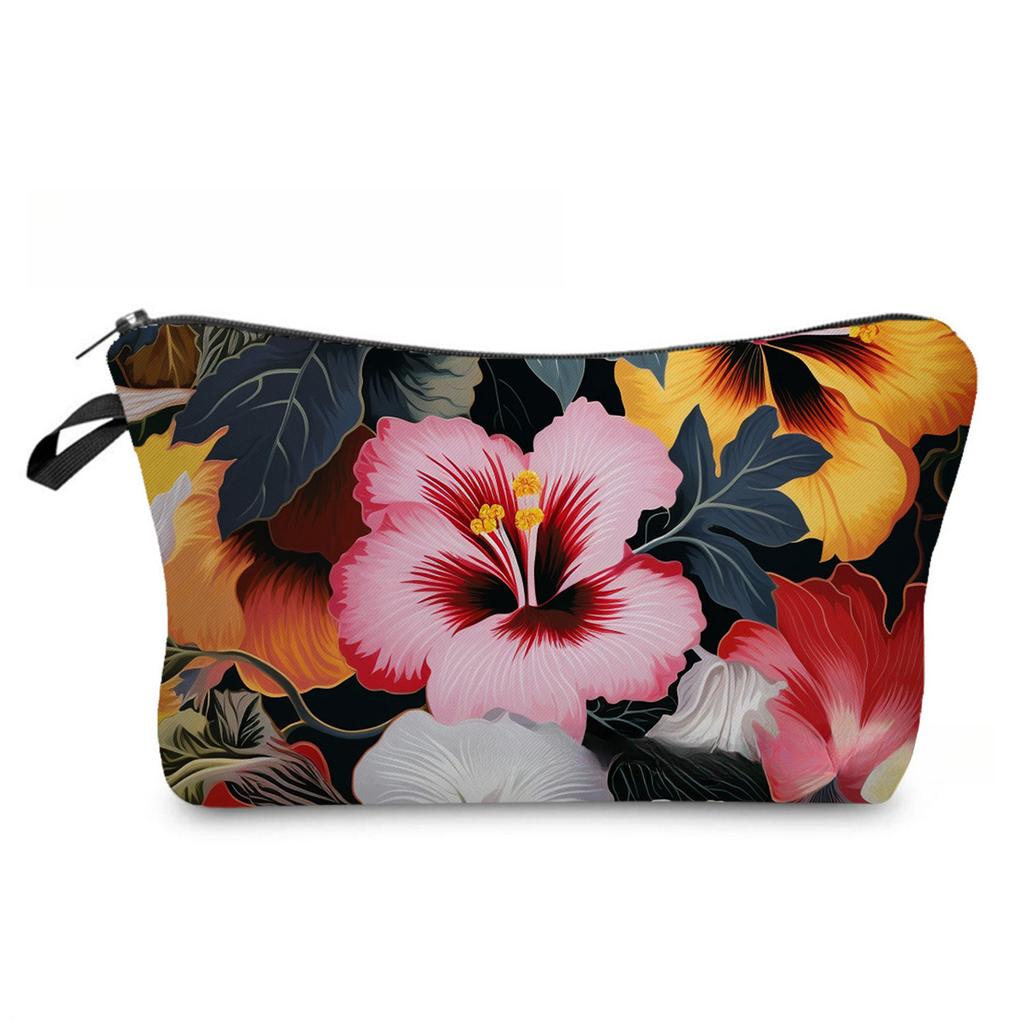 Women Floral Print Cosmetic Bag Toiletries Organize Travel Storage Case 6887 KTB