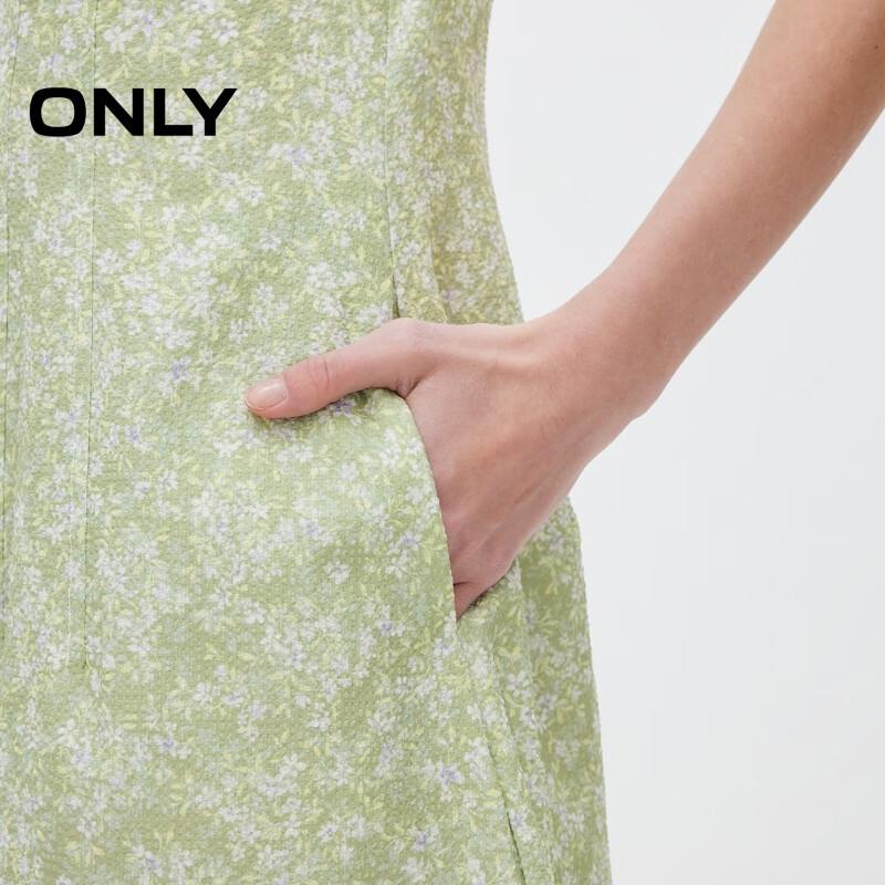 ONLY 2025 Spring Sweet Elegant Puff Sleeve Floral Midi Dress