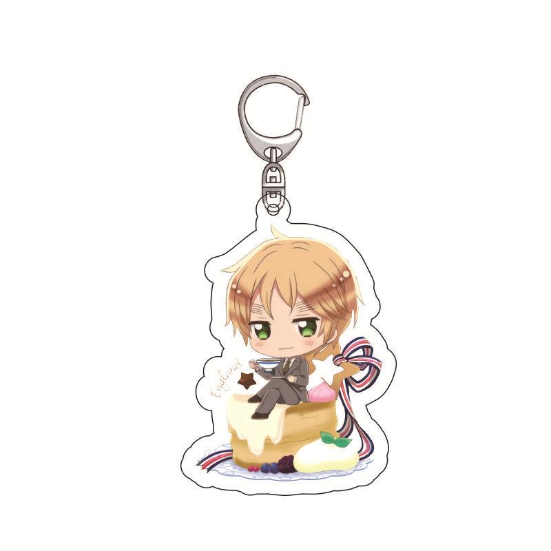 Hetalia Axis Powers Anime Acrylic Keychain Transparent Arthur Kirkland England British Gentleman Double Sided Pendant Keyrin UK Carry Mini Lightweight