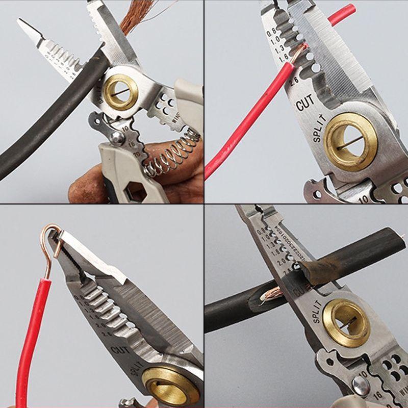 7-inch Multifunctional Wire Stripping Pliers, Electrician Special Tools For Wire Cutting, Pulling, Pressing, Winding Screwing