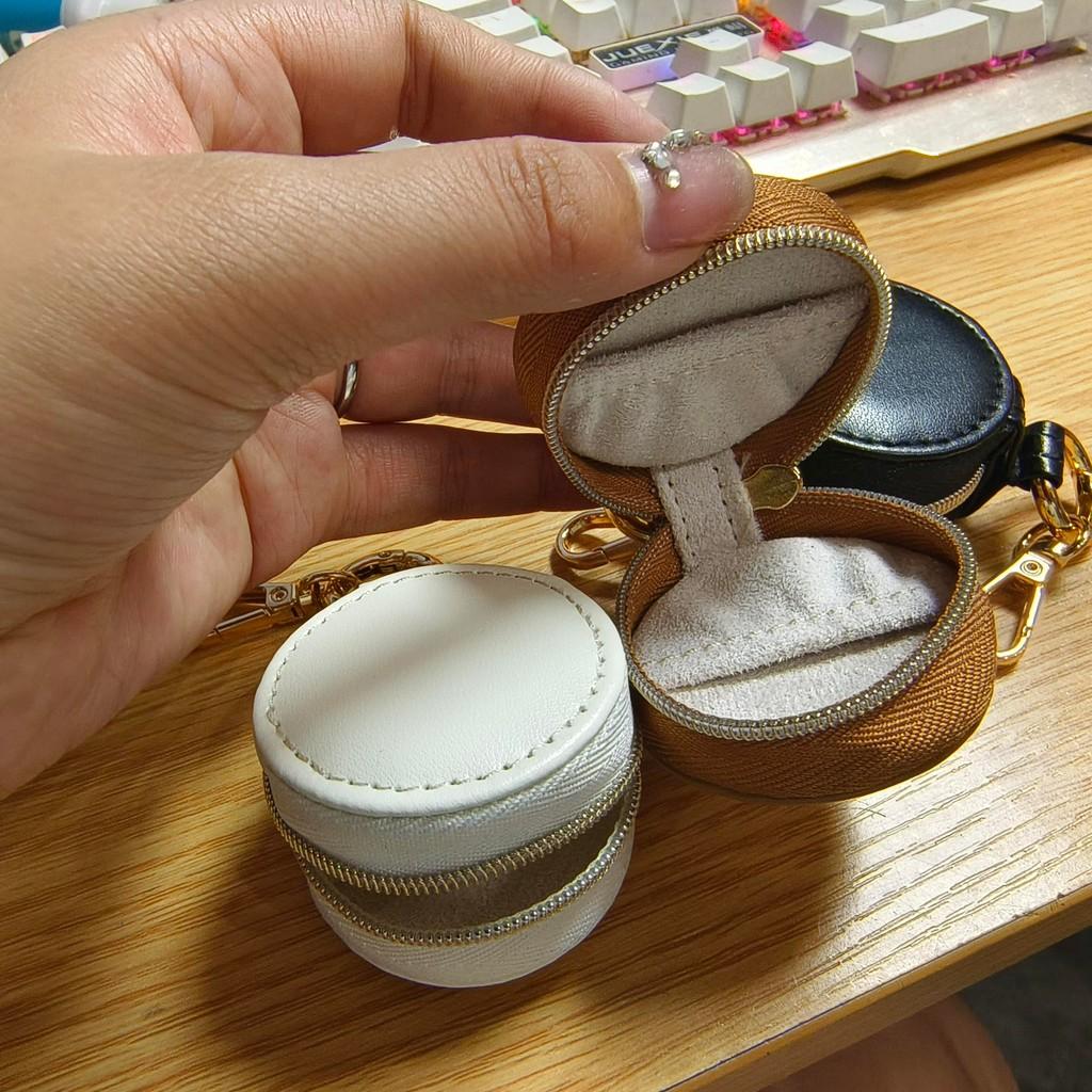 Mini Jewelry Storage Box Portable Travel Zipper PU Multi-Layer Earring Necklace Storage Case Ring Organizer Jewelry Display Case