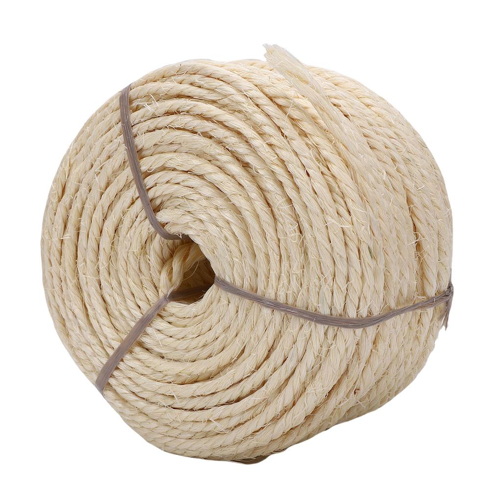 Sisal Rope DIY Soft Sturdy Cat Scratching Post Hemp Rope Replacement for Cat Toy 0.16in X 164ft White