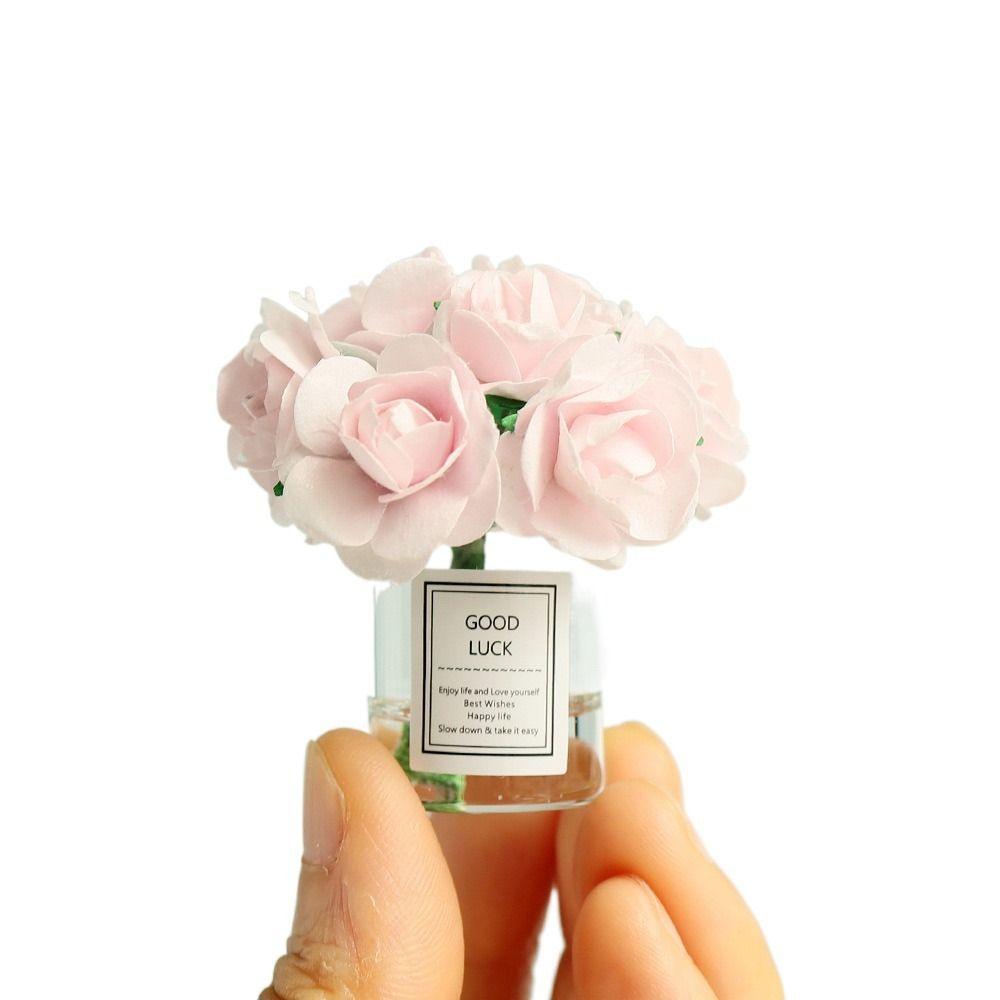 Rose Mikro Rose Ikebana Mehrfarbig Puppe Floral Spielzeug Puppenhaus Blumenvase