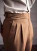 Herren Italienische Neapolitanische High-Waist Gerade Hose: Britischer Retro-Stil für Frühling & Herbst