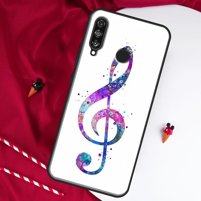 Treble Clef Music Note For Huawei Nova Y61 Y70 Y90 Y60 Y72 Y91 12s 12i 11i 7i 8i 9 10 SE P60 Pro P30 P40 Lite Case