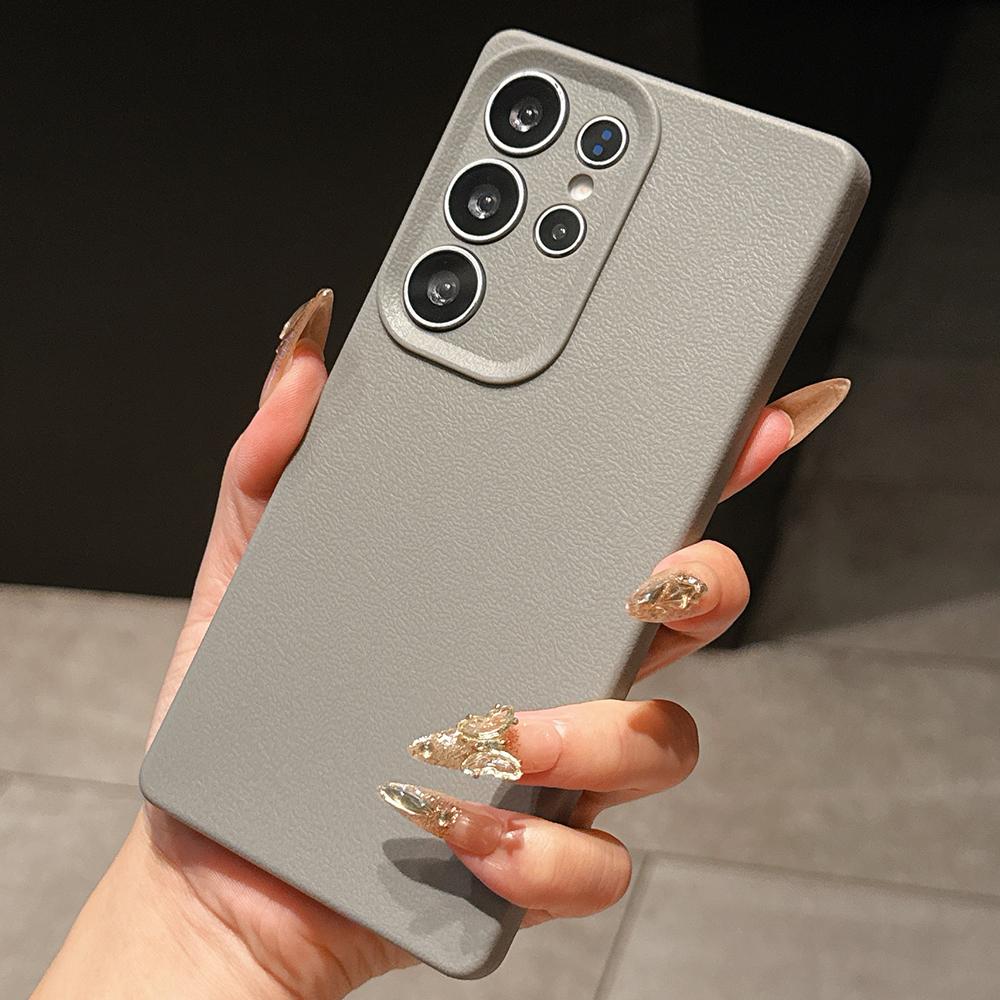 Samsung Galaxy A16 A07 S23 S24FE S25 Xiaomi Poco X7 M7 Redmi pro iPhone 17 16 15 Pro Max Infinix Realme Pouzdra na telefon Měkké šedé Vzor kůže TPU pouzdro