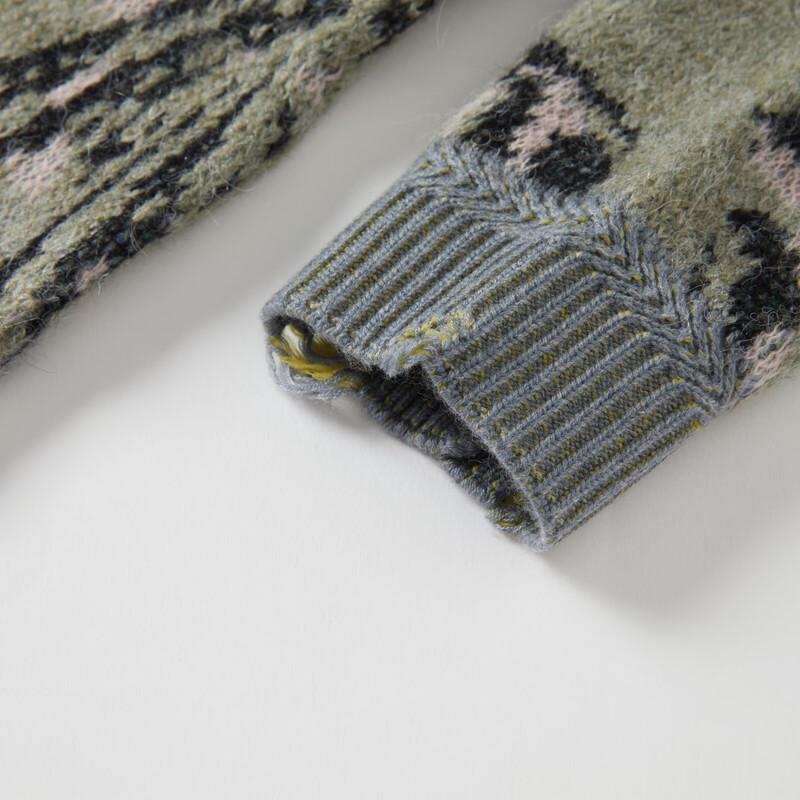 Elva' Island Women's Colorblock Jacquard Cardigan