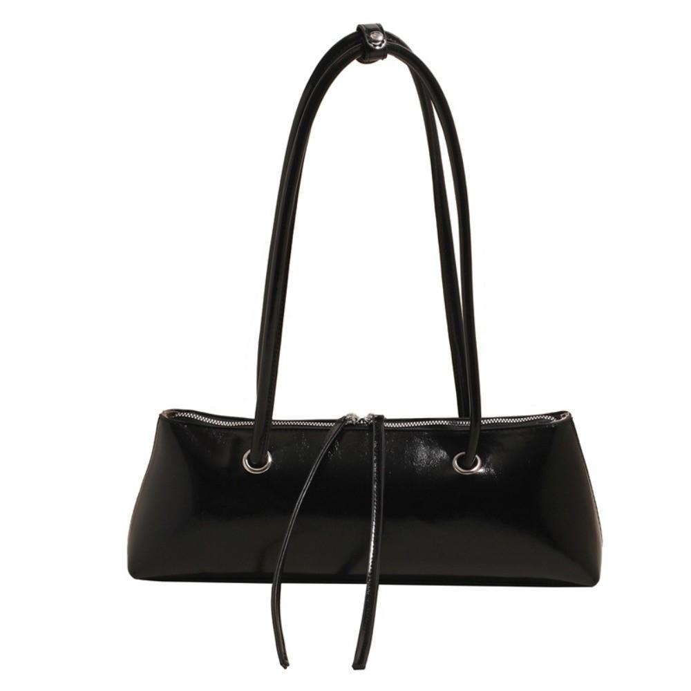 

Sweet PU Shoulder Bag Solid Color Texture Underarm Bags All-match French Stick Handbag Women чёрный