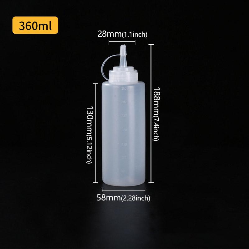 240-1000ml Plastic Pointed Mouth Squeeze Type Made Environmentally Friendly Bottles Containers For Sauces Ketchup BBQ Syrup Oils