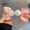 Pig Stress Reliever Bubble Blowing Squeeze Toy Relief Cartoon Sensory Soft Stretchy Animal Shape Home Office Desk Reusable Ball