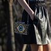 Boutique De FGG Evil Eye Acrylic Purse Women Black Evening Bags and Clutches Chain Shoulder Crossbody Bag Party Prom Clutch