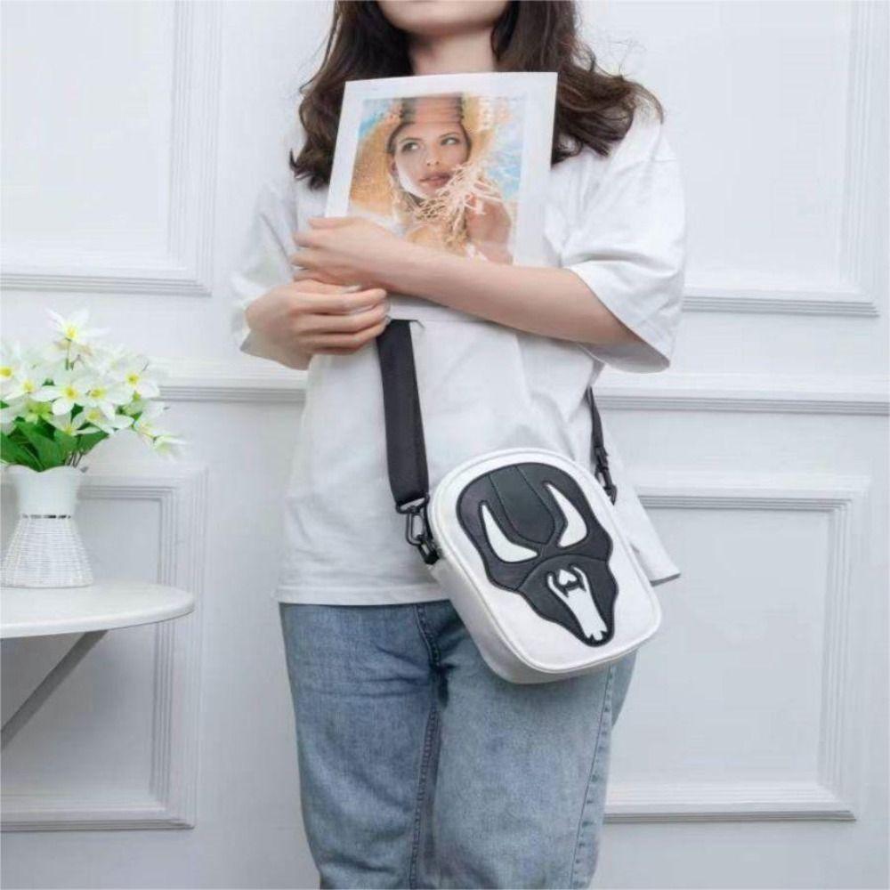 Square Halloween Skull Crossbody Bag Waterproof Halloween Ghost Skull Coin Purse Bag Men