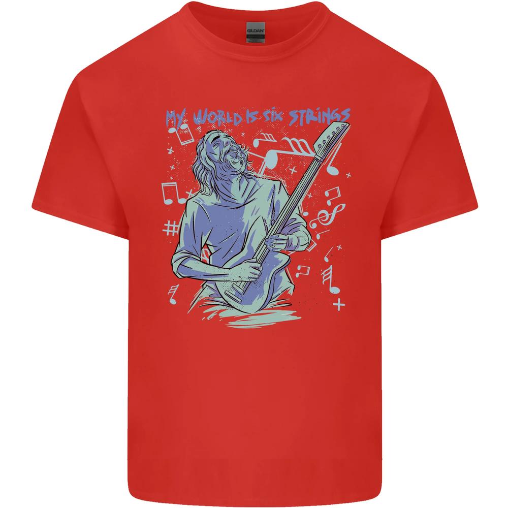 My World Is Six Strings Guitar Rock Music Unisexs Cotton TShirt Tee Top S