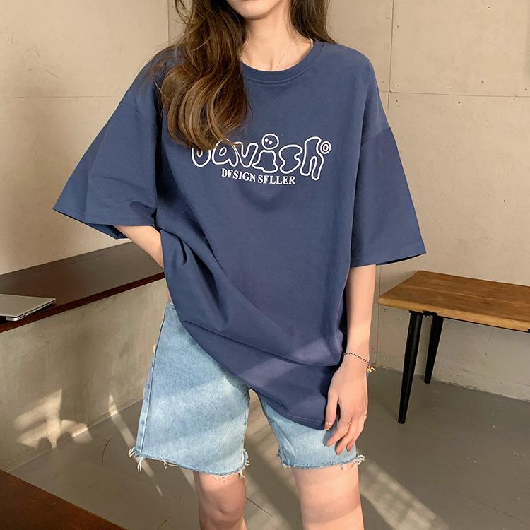 High Street Letter Print Young Girl Short Sleeved T-shirts for Women's Summer Casual Loose T Shirt Harajuku Streetwear Tshirt White Y2k Tops