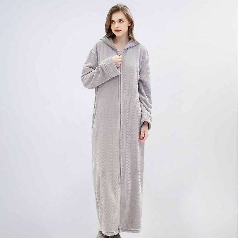 

OEING Women s Thick Hooded Nightgown XL