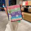 Custodia a cuore di lusso con fiocco in strass 3D con braccialetto di perle per Samsung Galaxy Z Flip 3 Z fold 4 Z Flip 5 Cover per Huawei P50 Pocket / oppo find N2